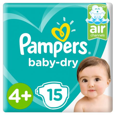 PAMPERS Couches Baby-Dry Taille 4+ 10Kg-15Kg, 112pcs