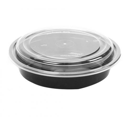 SUPER TOUCH-HD MICRO CONTAINER ROUND BLACK 24 OZ (RO24) W/LID