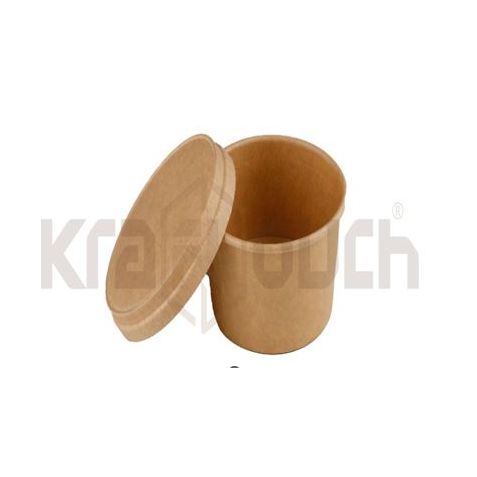 KRAFT PAPER SAUCE CUP 3 OZ / WITH KRAFT PAPER LID 1X1000