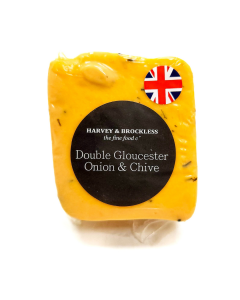 HARVEY & BROCKLESS DOUBLE GLOUCESTER ONION & CHIVE CHEESE 200GM