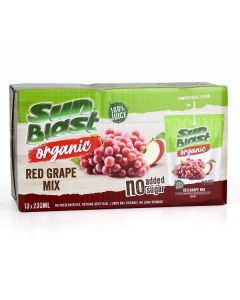 SUNBLAST ORGANIC APPLE & RED GRAPE MIX JUICE 10X200ML