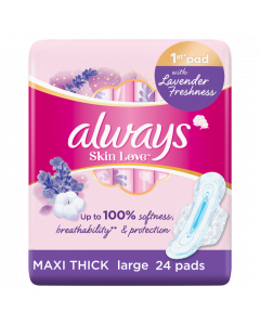 ALWAYS COTTON SOFT SANITARY PADS WITH WINGS, LARGE, 24 COUNT