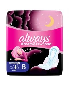 ALWAYS COTTON SOFT NIGHT SANITARY PADS, 8 COUNT