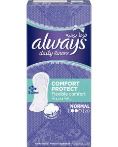 ALWAYS DAILY LINERS COMFORT PROTECT NORMAL 20 COUNT