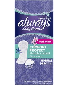 ALWAYS DAILY LINERS COMFORT PROTECT NORMAL FRESH SCENT 20 COUNT