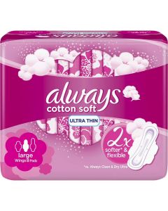 ALWAYS ULTRA-THIN LONG SANITARY PADS, 8 COUNT