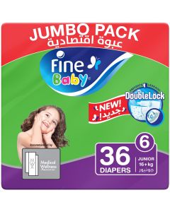 Fine Baby Diaper Fine Baby Green JUN, Size 6 Jumbo Pack MBG (Bale of 36x4)