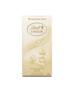 LINDT WHITE LINDOR SINGLES 100GM