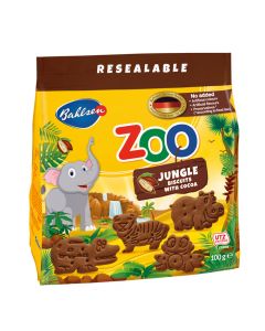 BAHLSEN LEIBNIZ ZOO JUNGLE BISCUITS WITH COCOA 100GM