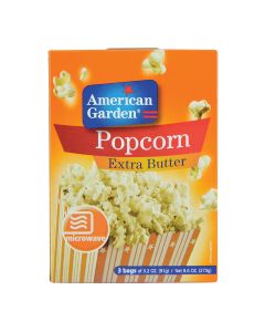 AMERICAN GARDEN MICROWAVE POPCORN EXTRA BUTTER  273GM