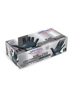 SUPER TOUCH BLACK LATEX GLOVES POWDER FREE LARGE 10X100PC