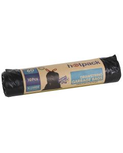 Hotpack Drawstring Garbage Bag Roll heavy duty  90 x110 cm -10 Pcs-60Gallon