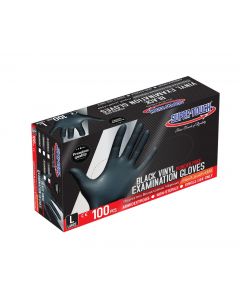 SUPER TOUCH- BLACK VINYL GLOVES  POWDER FREE [LARGE], 10 X 100