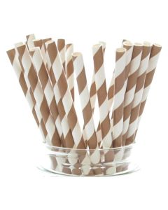 SUPER TOUCH PAPER STRAW BROWN STRIPE (8X197MM) 30X100PC