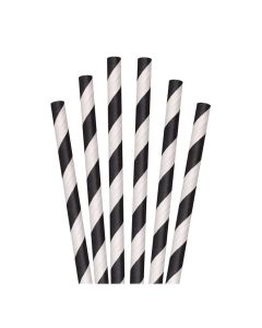SUPER TOUCH PAPER STRAW BLACK STRIPE 8X197MM 30X100