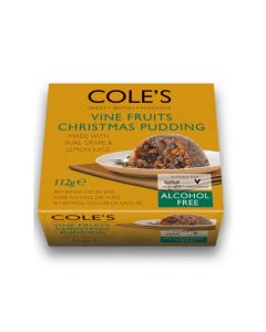 COLE'S  VINE FRUITS CHRISTMAS PUDDNG ALCOHOL FREE 112G