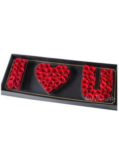 I LOVE YOU FLOWERS IN BLACK BOX