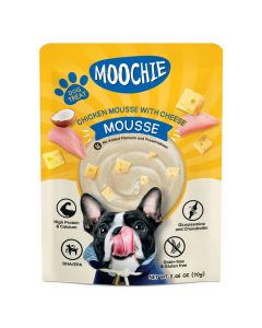 Moochie Dog Mousse - Chicken with Cheese Pouch 12 x 70g 
