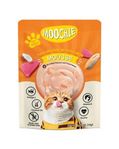 Moochie Cat Food  Tuna Mousse with Salmon Pouch 12 x 70g 