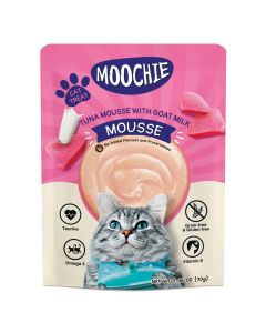 Moochie Cat Food  Tuna Mousse with Goat Milk Pouch 12 x 70g 