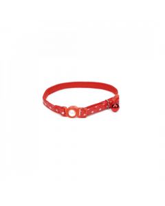 Coastal 3/8" Safe Cat Fashion Collar with Polka Dot Overlay Red