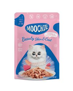 Moochie Cat Food Mince with Tuna - Beauty Skin & Coat Pouch 12 x 70g 
