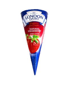 London Dairy Strawberry Cone Ice Cream 140ml