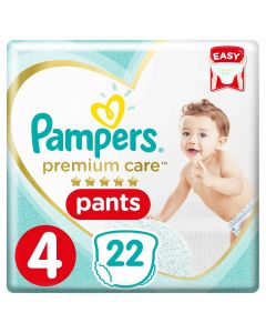 PAMPERS PREMIUM CARE PANTS DIAPERS, SIZE 4, MAXI,9-14 KG, CARRY PACK,22 COUNT