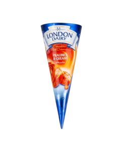 LONDON DAIRY PRALINES ICE CREAM CONE 140GM