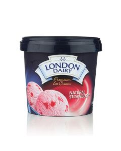 LONDON DAIRY NATURAL STRAWBERRY ICE CREAM 1LTR