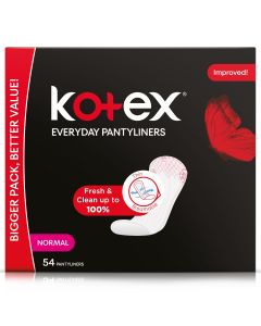 KOTEX LINERS NORMAL FLAT UNSCENTED 54PCS