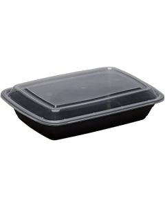 SUPER TOUCH-HD MICRO CONTAINER RECTANGLE BLACK 28OZ W/LID