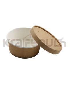 KRAFT CURRY CONTAINER 360 ML / WITH KRAFT PAPER LID