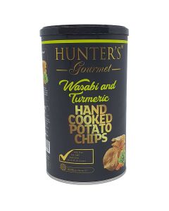 HUNTER'S HAND COOKED POTATO CHIPS WASABI AND TURMERIC CAN 150GM