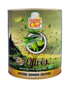 SUPERCHEF GREEN PITTED OLIVES 3KG