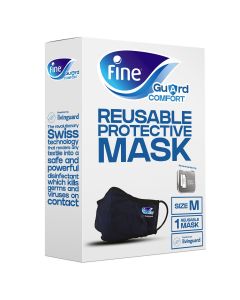 FINE GUARD COMFORT ADULT FACE MASK WITH VIRUS-KILLING LIVINGUARD TECHNOLOGY,MEDIUM