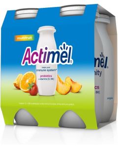 ACTIMEL MULTI FRUITS IMMUNITY SUPPORT YOGHURT DRINK 4X93ML 