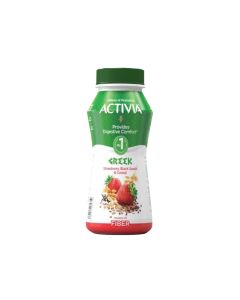 ACTIVIA GREEK STYLE STRAWBERRY BLACK SEEDS AND CEREAL DRINK 180ML