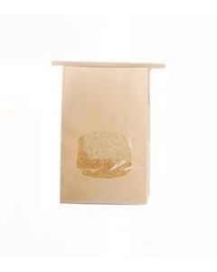 KRAF TOUCH TIN TIE PAPER BAGS W/WINDOW 120X65X245 (M) 500PC