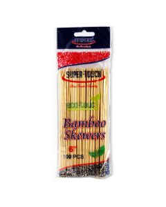 SUPER TOUCH BAMBOO SKEWERS 6" X 2.5 MM 200X100PC