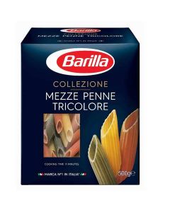 BARILLA MEZZE PENNE TRICOLOR PASTA 500GM 