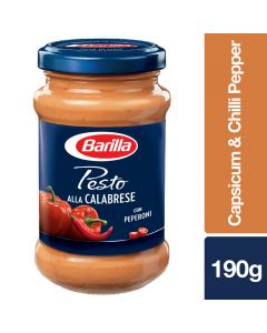 BARILLA PESTO CALABRESE PASTA SAUCE WITH CHILLI PEPPER AND ITALIAN CHEESE 190 GM