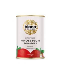 BIONA ORGANIC WHOLE PLUM PEELED TOMATOES 400GM