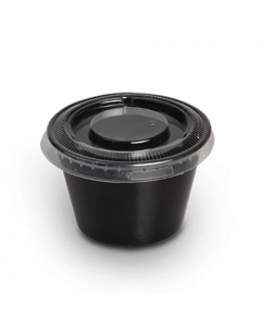 SUPER TOUCH BLACK SOUFFLE CUP PP 1OZ WITH LID 1X2000 PC