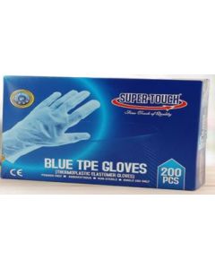 SUPER TOUCH TPE GLOVES BLUE  POWDER FREE LARGE 10X200