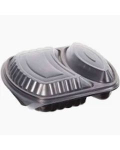 SUPER TOUCH BLACK BASE MICRO. CONTAINER 2 COMPARTMENT  W/LID 250PC