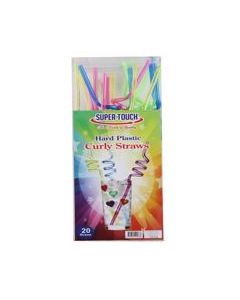 SUPER TOUCH CURLY PLASTIC STRAWS MIX COLOR 5X250MM