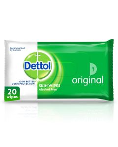 DETTOL ORIGINAL ANTIBACTERIAL SKIN WIPES 20 COUNT