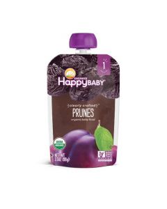 HAPPY BABY ORGANIC STAGE 1, PRUNES, RESEALABLE, FRUIT & VEGGIE PUREE, NON-GMO, GLUTEN FREE 99GM