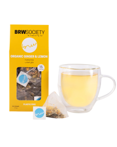 BRW SOCIETY ORGANIC GINGER & LEMON TEA 37.5G (15TB)